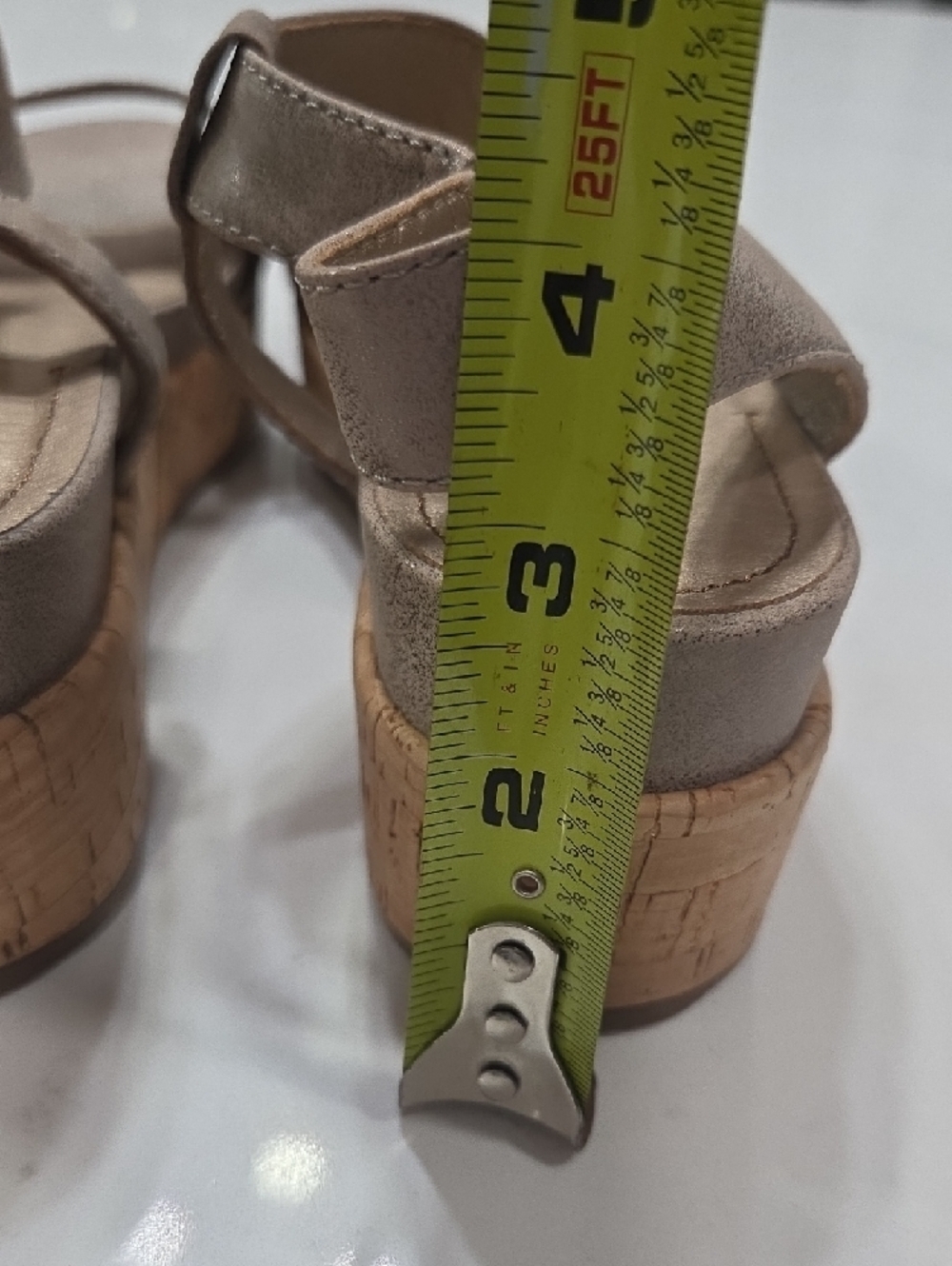 Women's Taupe Lucca Lane Cork Platform Wedge Sandals Sz8.5 New Without Tag - Picture 8 of 8